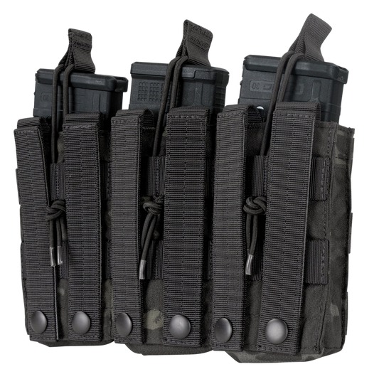 Triple M4/M16 Open-Top Mag Pouch - MultiCam Black