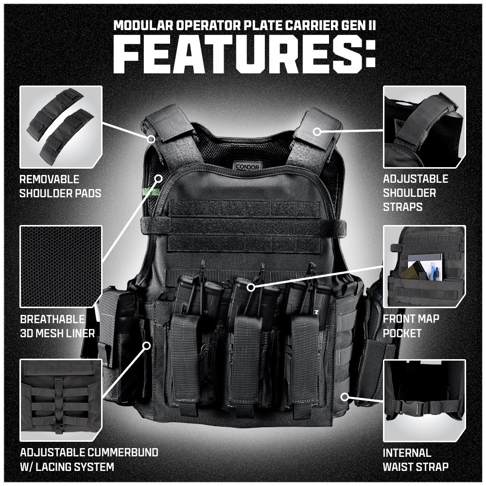 Modular Operator Plate Carrier Gen II - MultiCam Black