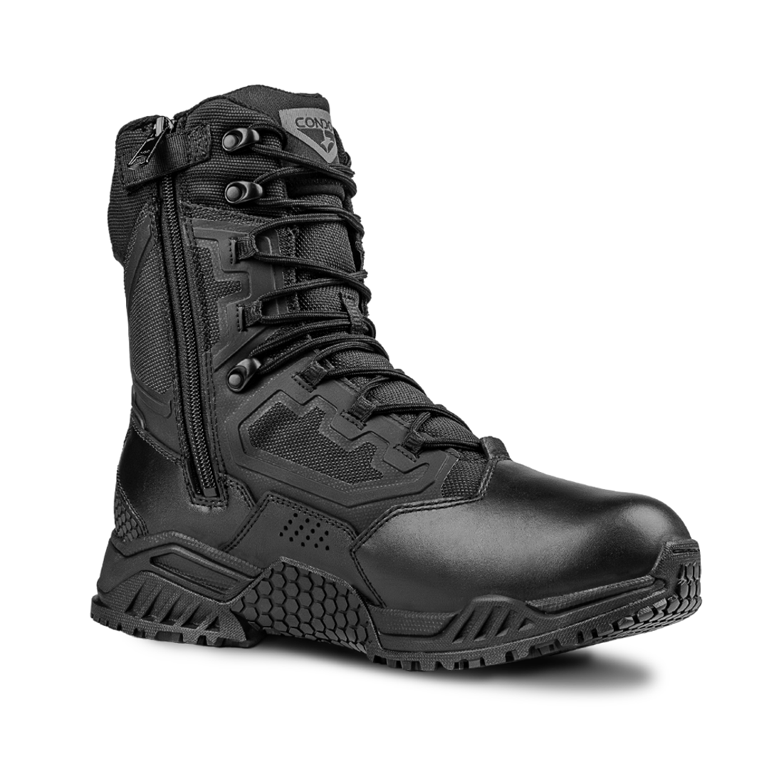 Brigade 8" Tactical Boots - Zip (Black)
