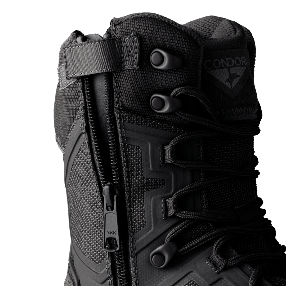 Brigade 8" Tactical Boots - Zip (Black)