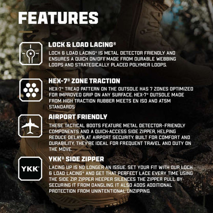 Brigade 8" Tactical Boots - Zip (Coyote Brown)