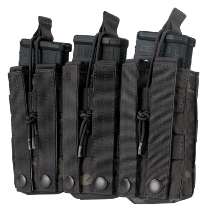 Triple M4/M16 Open-Top Mag Pouch - MultiCam Black